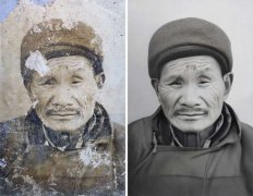 破損照片，高精度修復過程